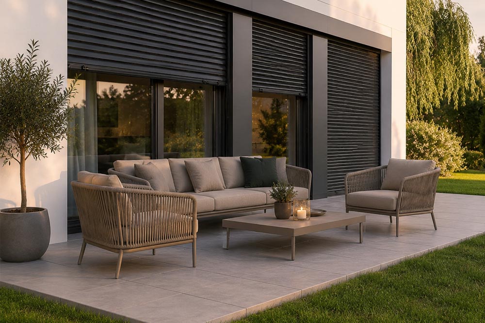Terrasse mit Loungemöbeln, Vista 47