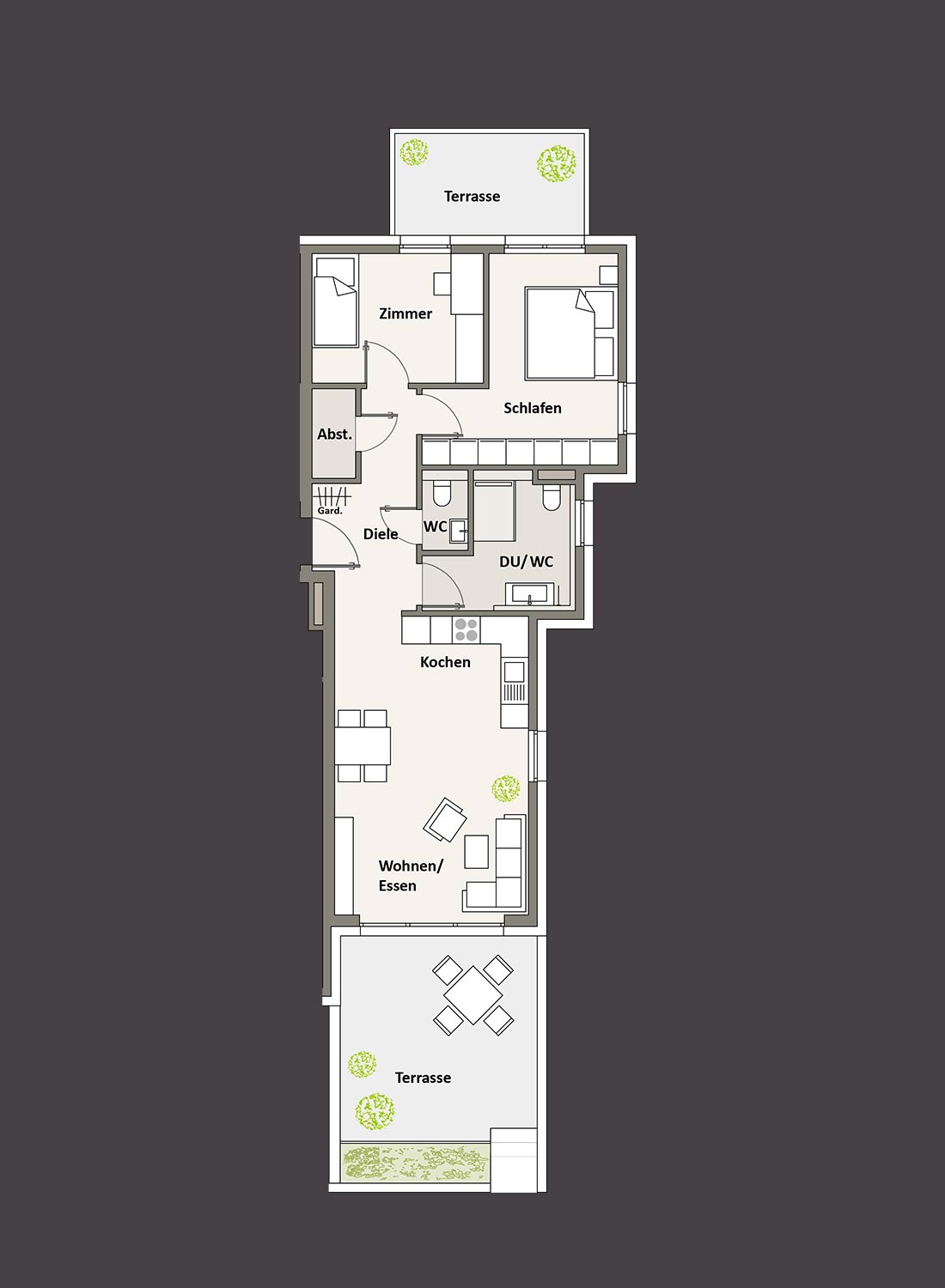 Grundriss 3,5-Zimmer-Wohnung, Vista 47
