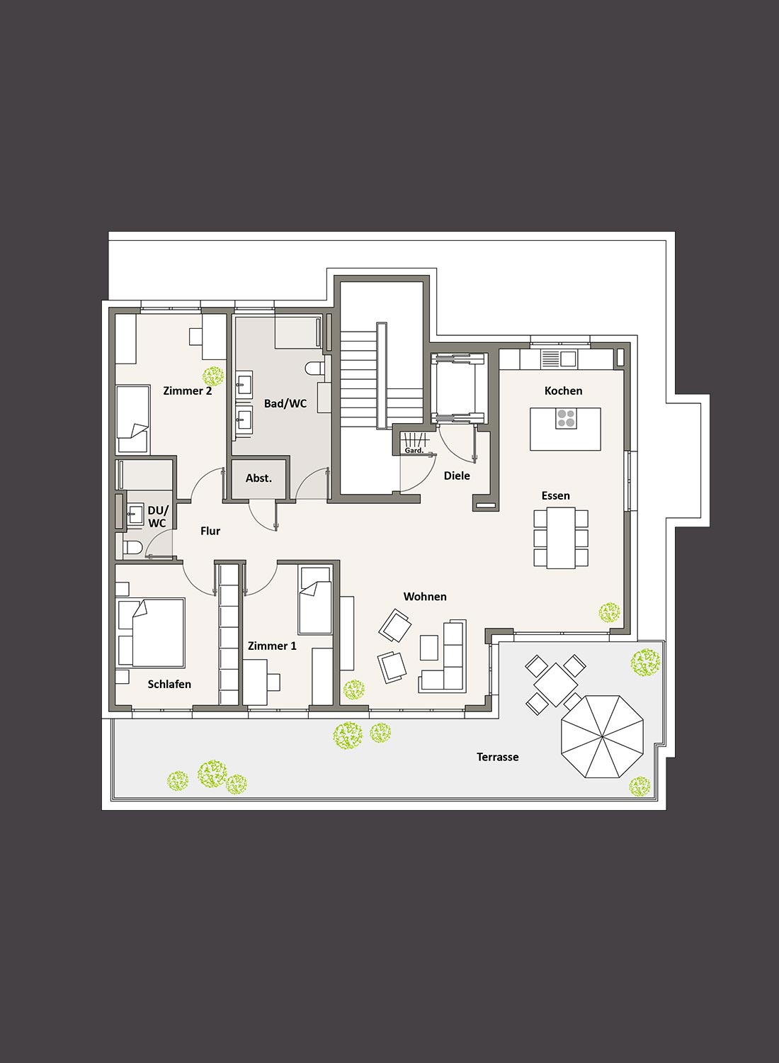 Grundriss 5,5-Zimmer-Penthousewohnung, Vista 47